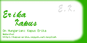 erika kapus business card